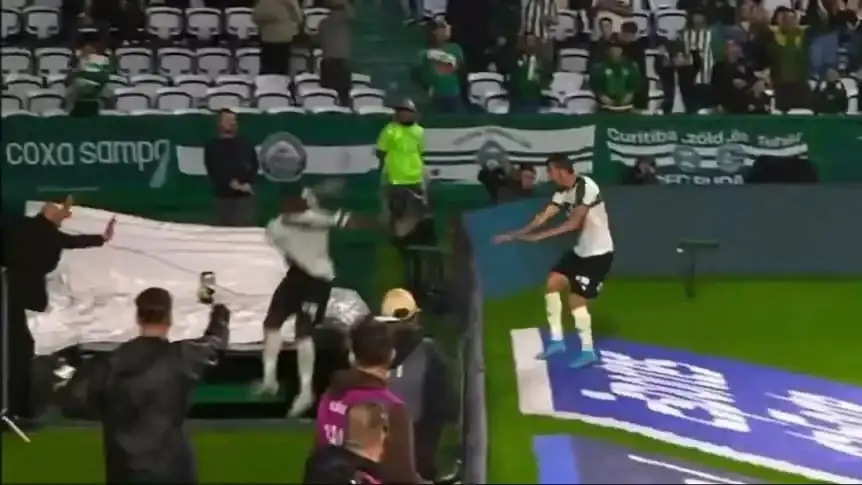 Un gol, una caída y una lesión: la insólita secuencia que sufrió un jugador del Coritiba