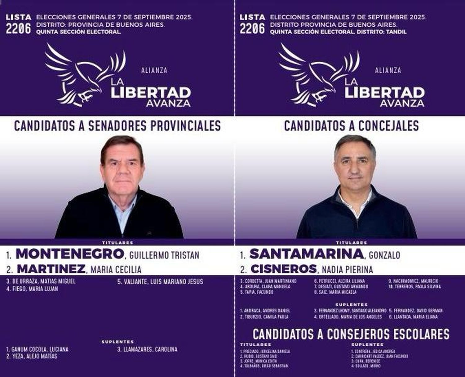 Elecciones 2025: la boleta de La Libertad Avanza en Tandil