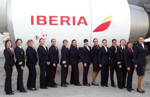 Iberia: tripulación 100% femenina en un vuelo a San Pablo