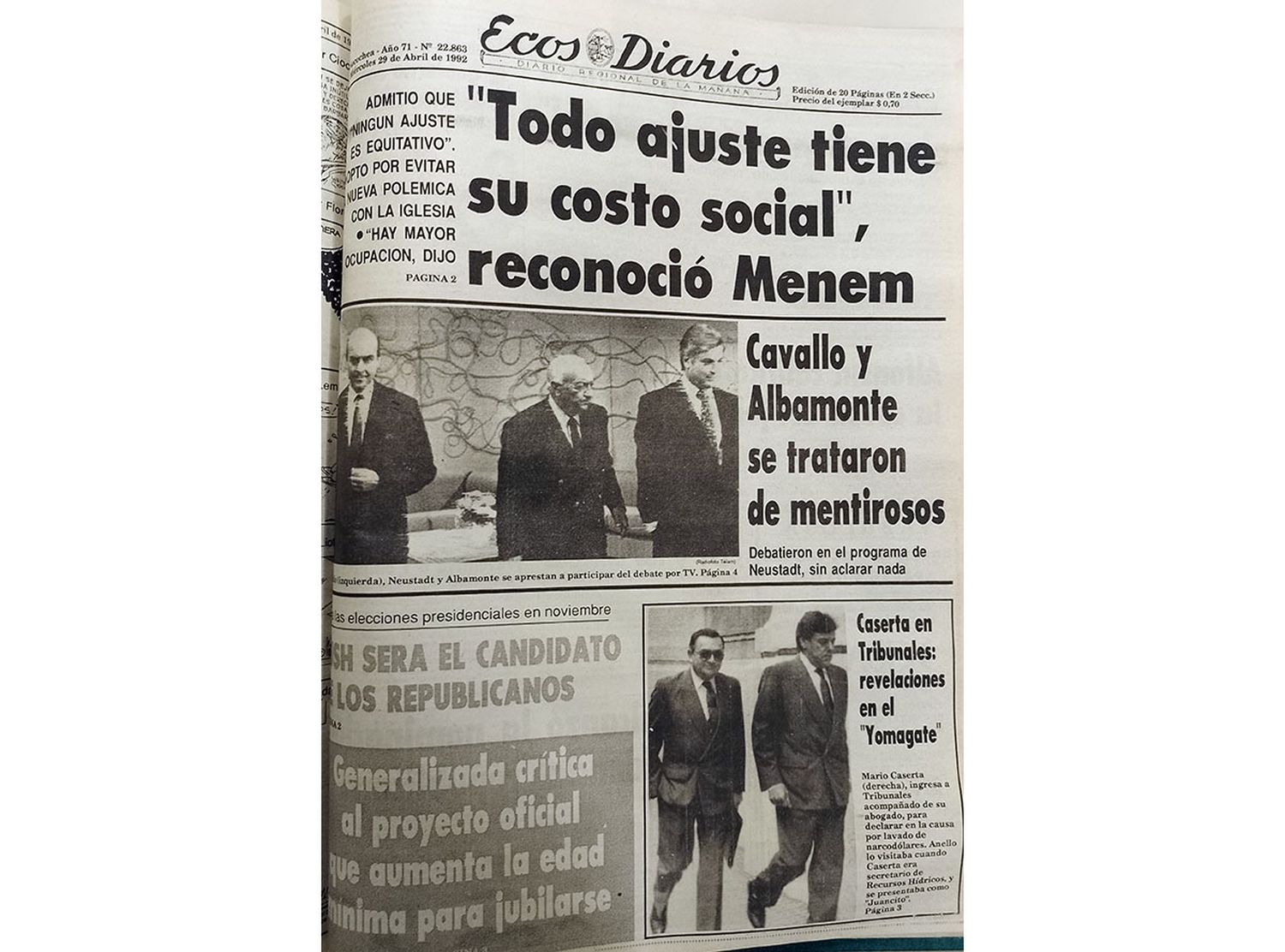 Miércoles 29 de abril de 1992