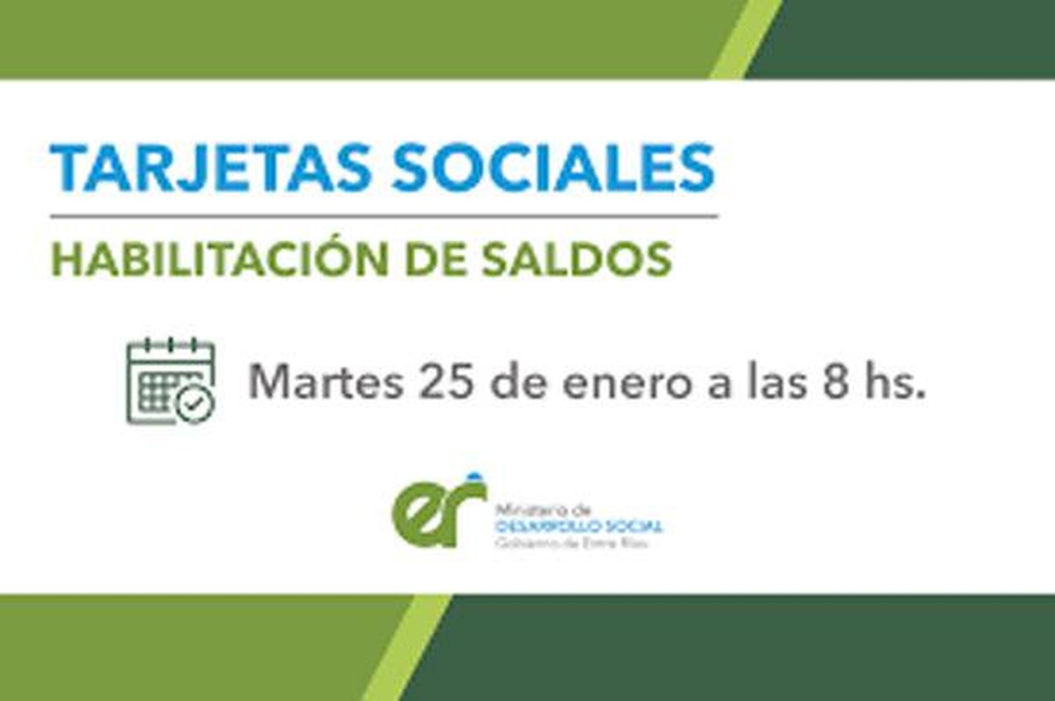 Mañana se habilitarán las Tarjetas Sociales