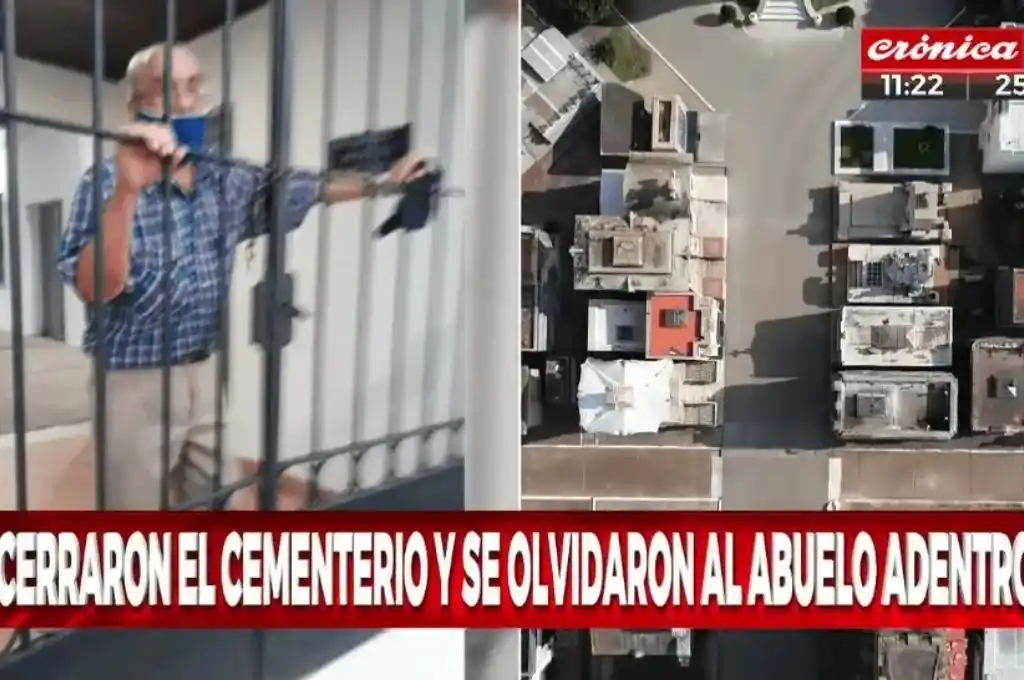 Cerraron el cementerio y se olvidaron a un abuelo adentro