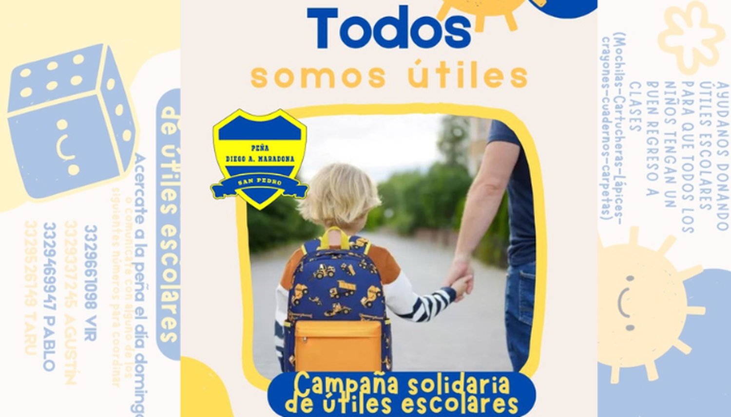 La peña de Boca invita a donar útiles escolares