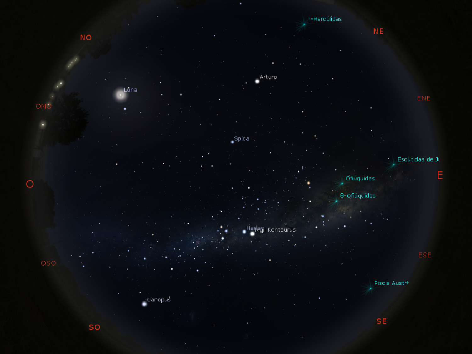 Difunden una guía para identificar objetos en el cielo nocturno