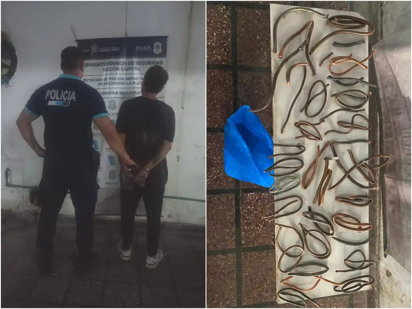 El detenido tenía en su poder 25 recortes de caño