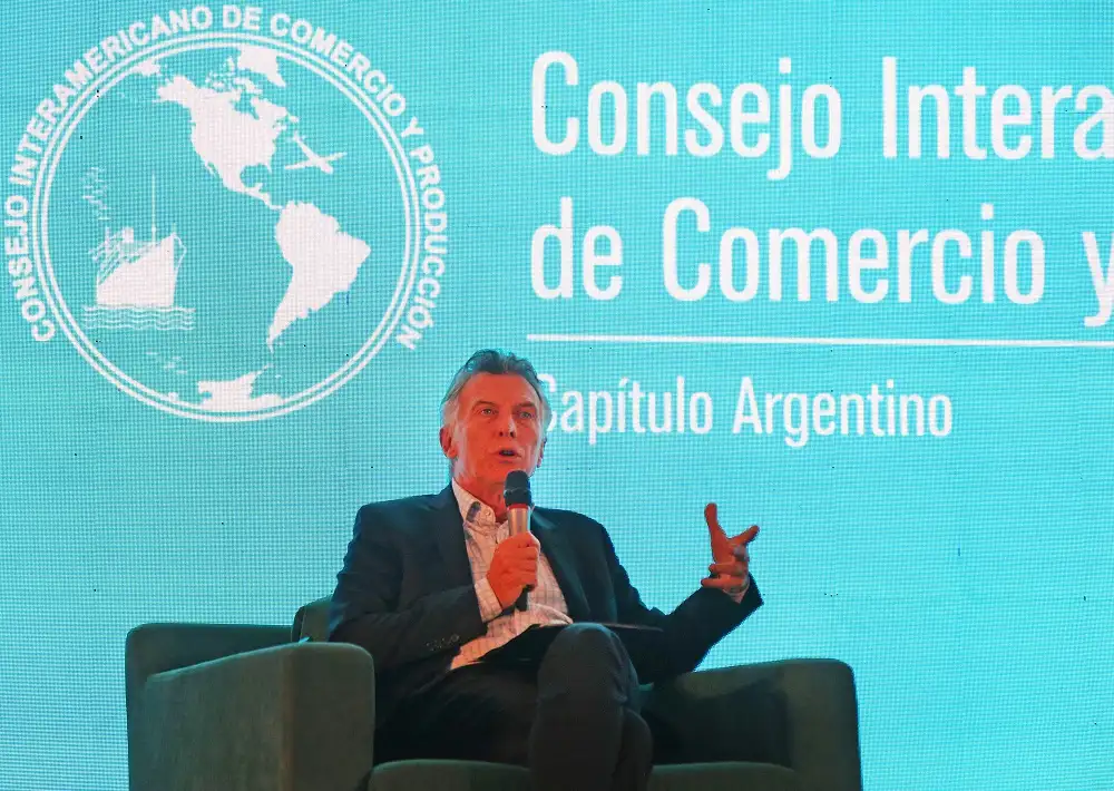 Mauricio Macri habló ante empresarios en La Rural.