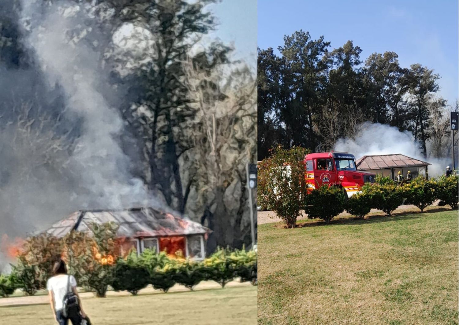 Incendio en un quincho del Club Náutico: el foco habría comenzado por una garrafa del kiosco