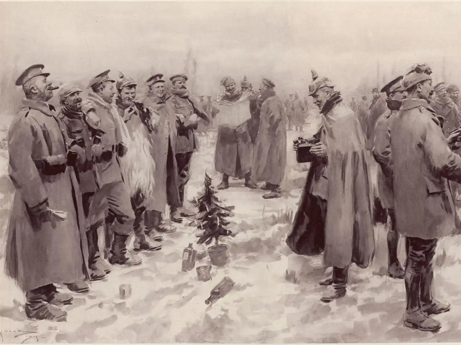 Las treguas de Navidad. Foto: A. C. Michael / The illustrated London News