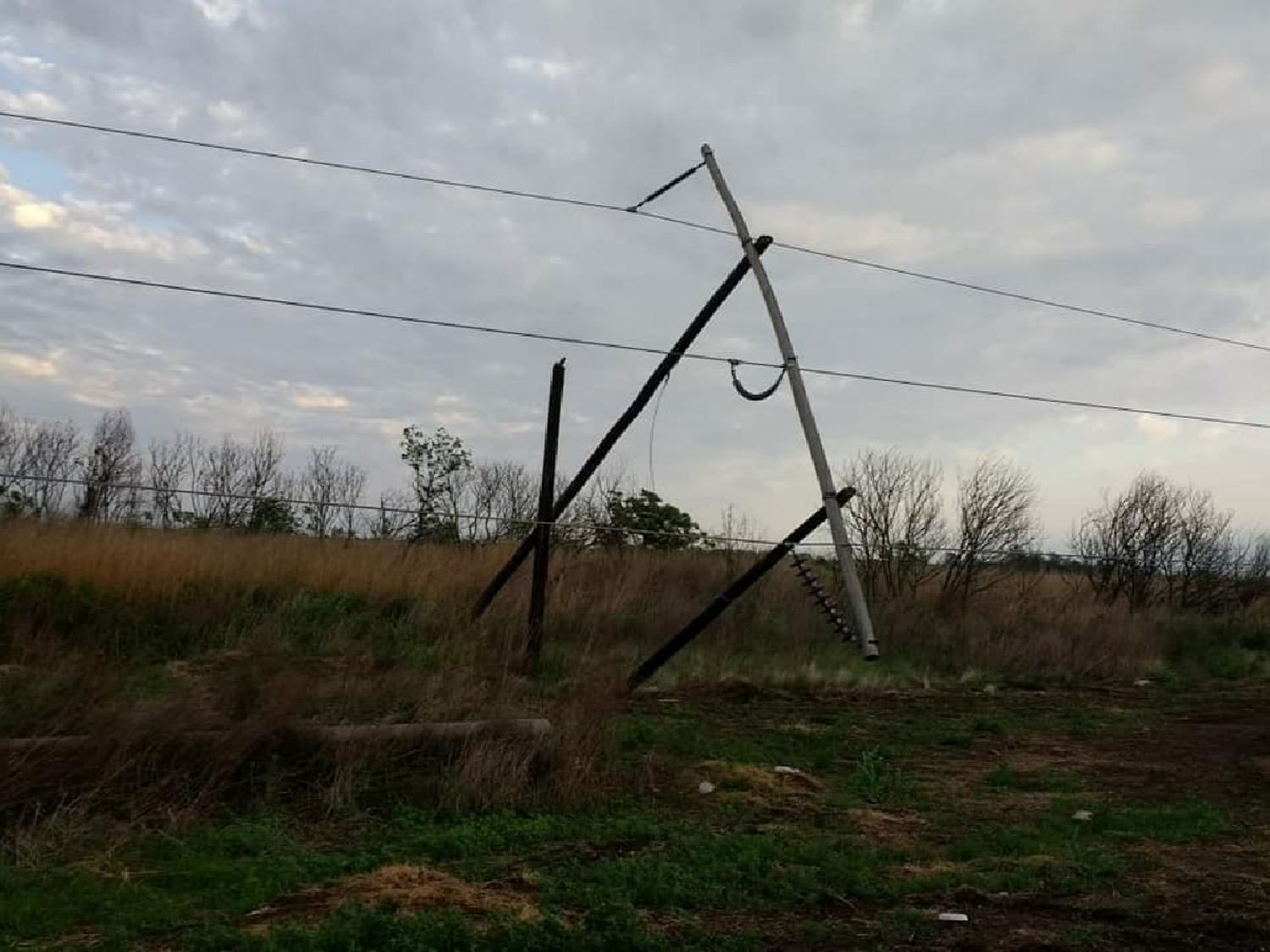 Una región de San Justo, sin luz tras la tormenta