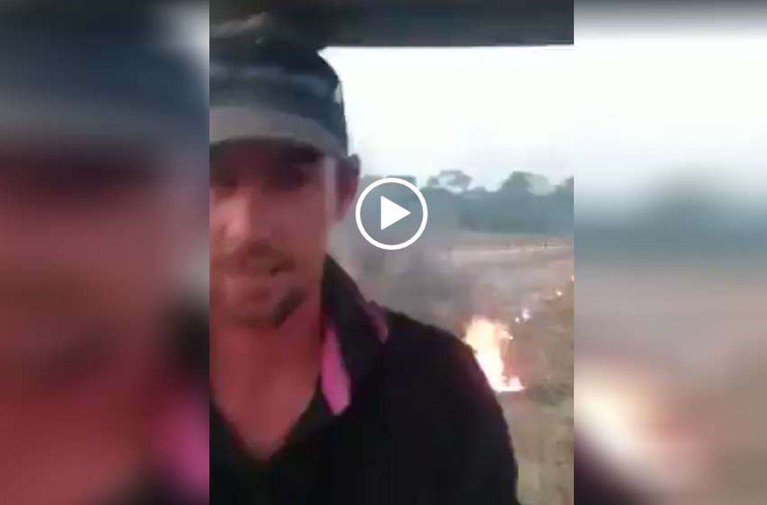 Indignación por un video viral de un hombre prendiendo fuego pastizales