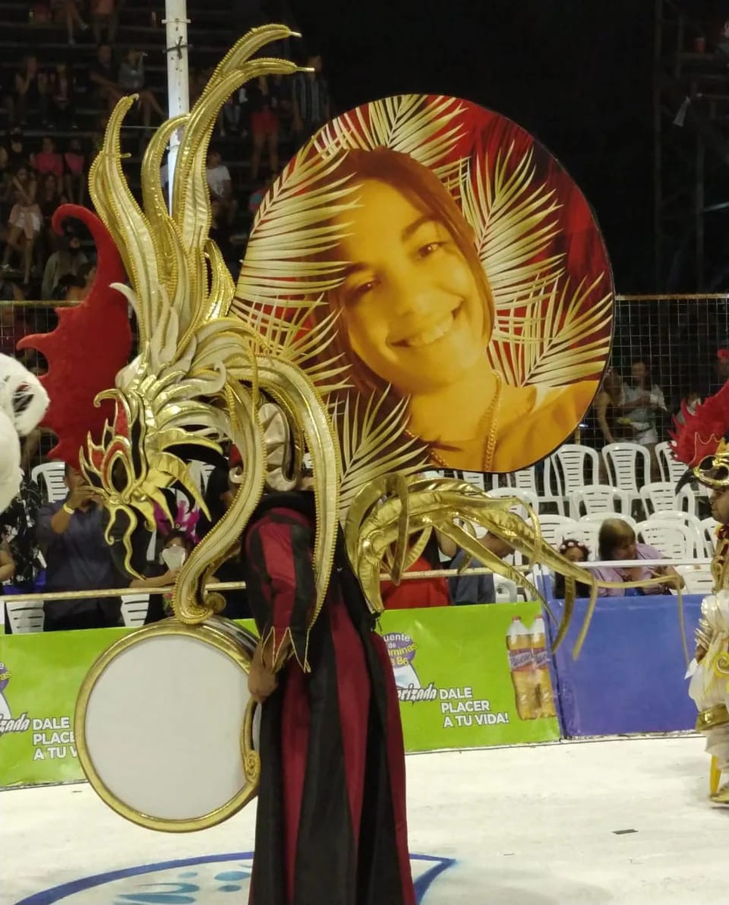 La imagen de Micaela García presente en Carnaval de Gualeguaychú