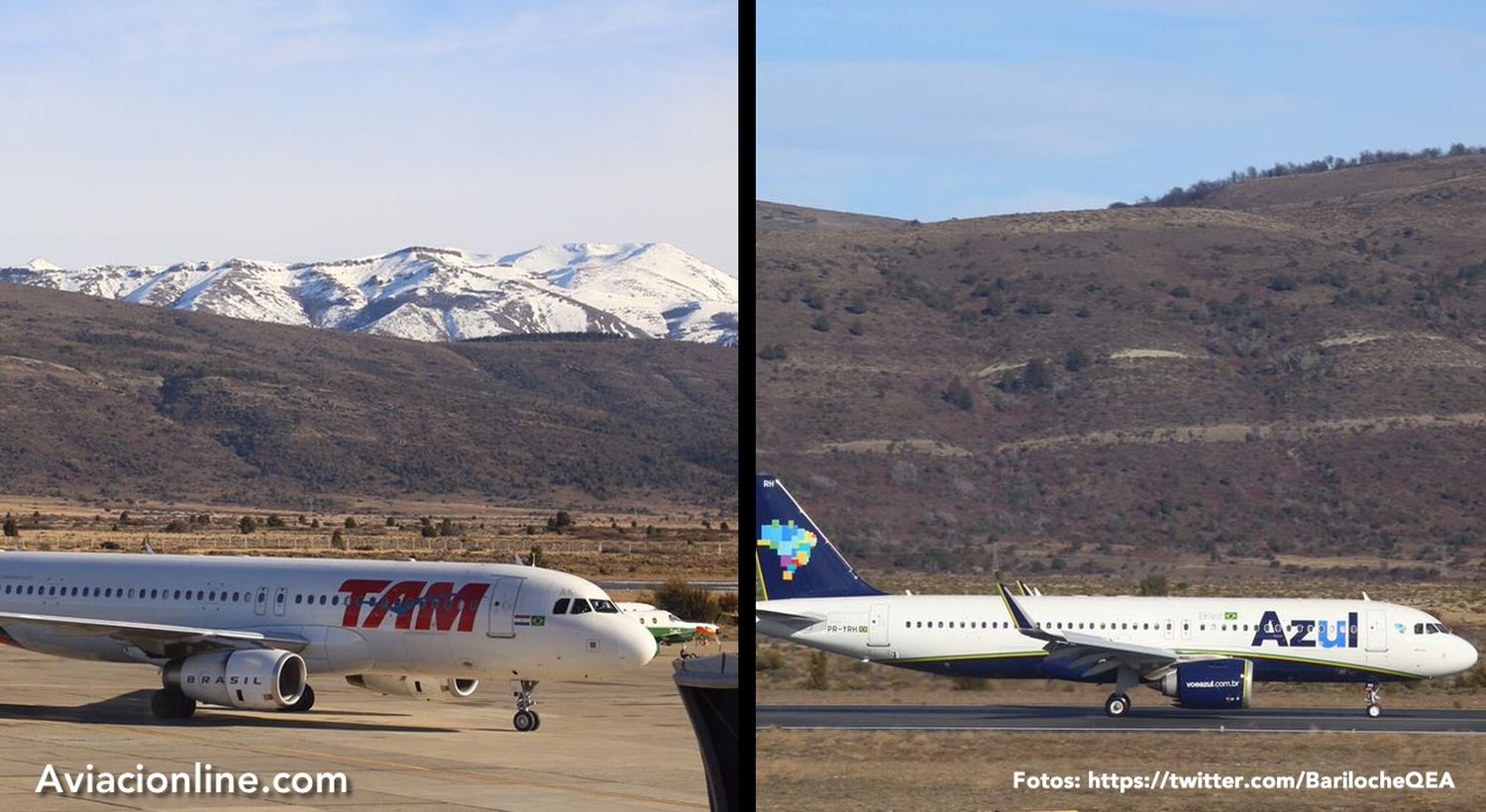 Azul y LATAM Brasil inauguraron sus vuelos a Bariloche