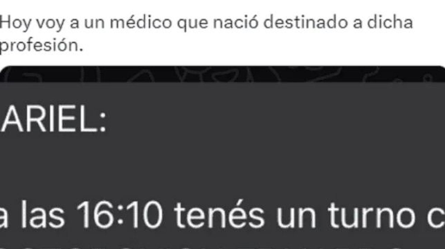 Pidió un turno y quedó anonadado por el nombre del médico que le tocó