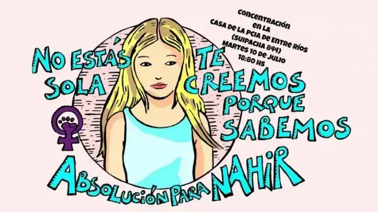 Menos de “20 enmascarados” en la marcha por la liberación de Nahir Galarza
