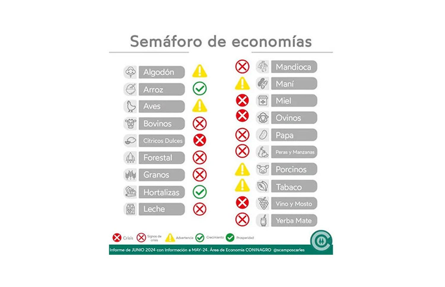 "Más de la mitad de las economías regionales están en crisis", informa Coninagro