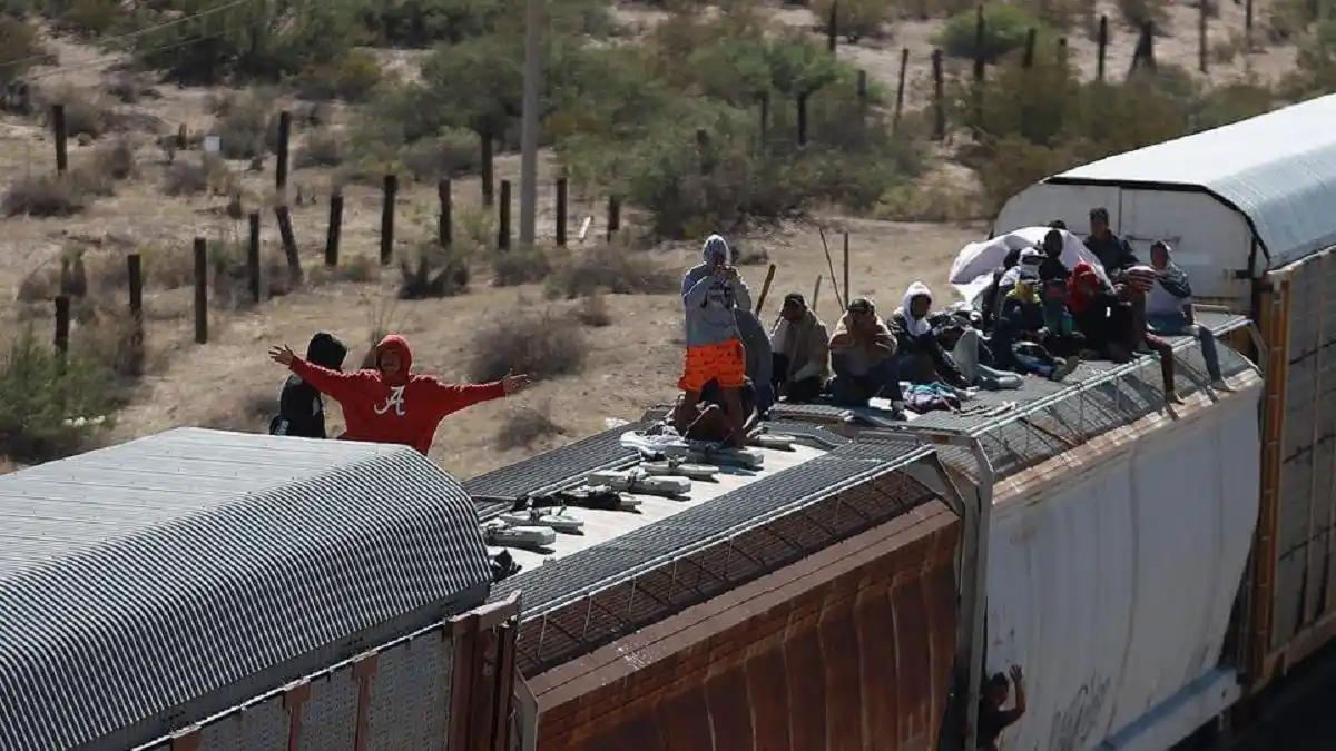 MONTADOS EN TREN y como sea siguen llegando migrantes venezolanos a la frontera con EE.UU.