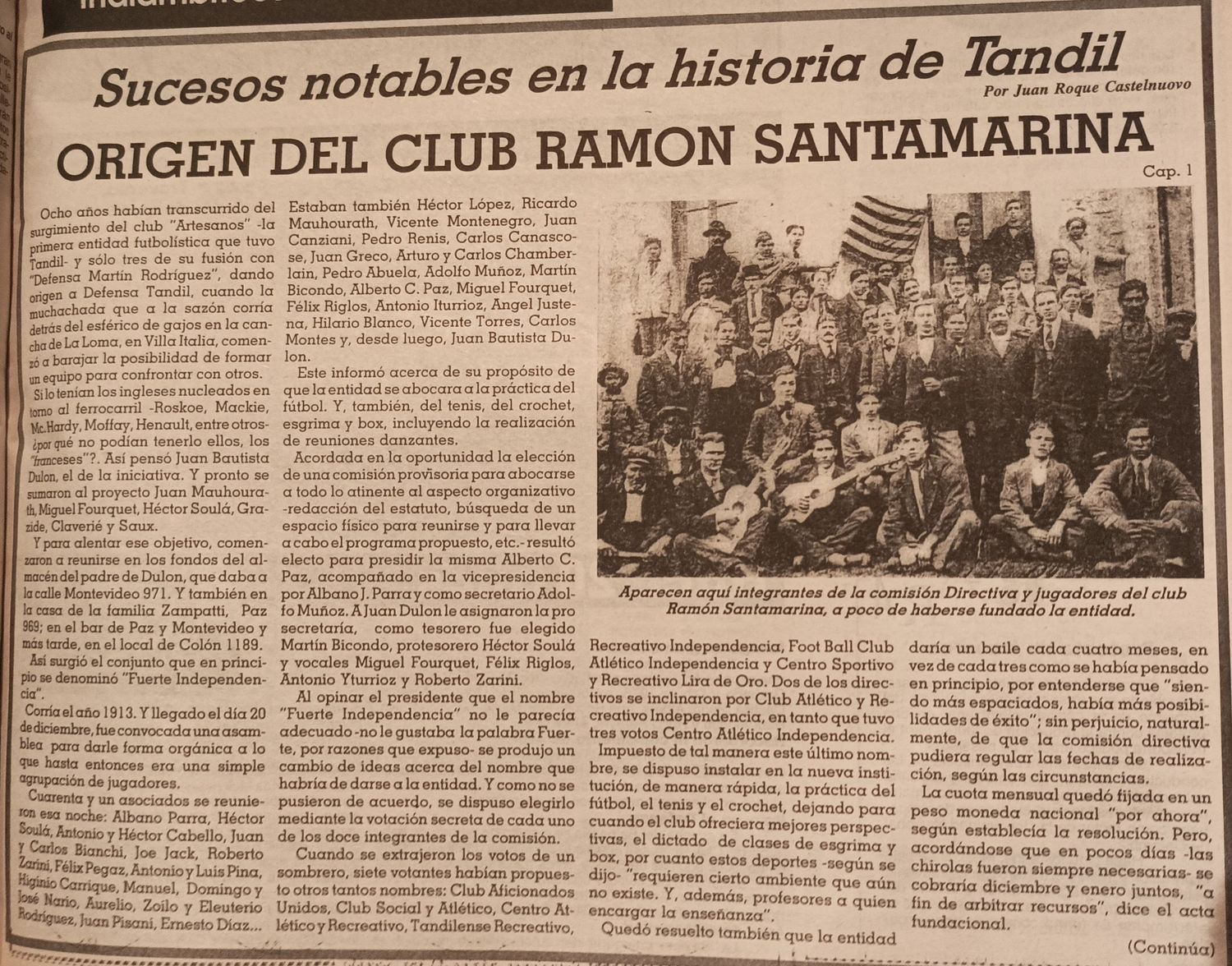 Origen del Club Ramón Santamarina - Cap. 1