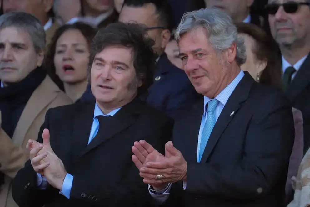 Pino junto al presidente Javier Milei en una edición de la Exposición Rural en Palermo