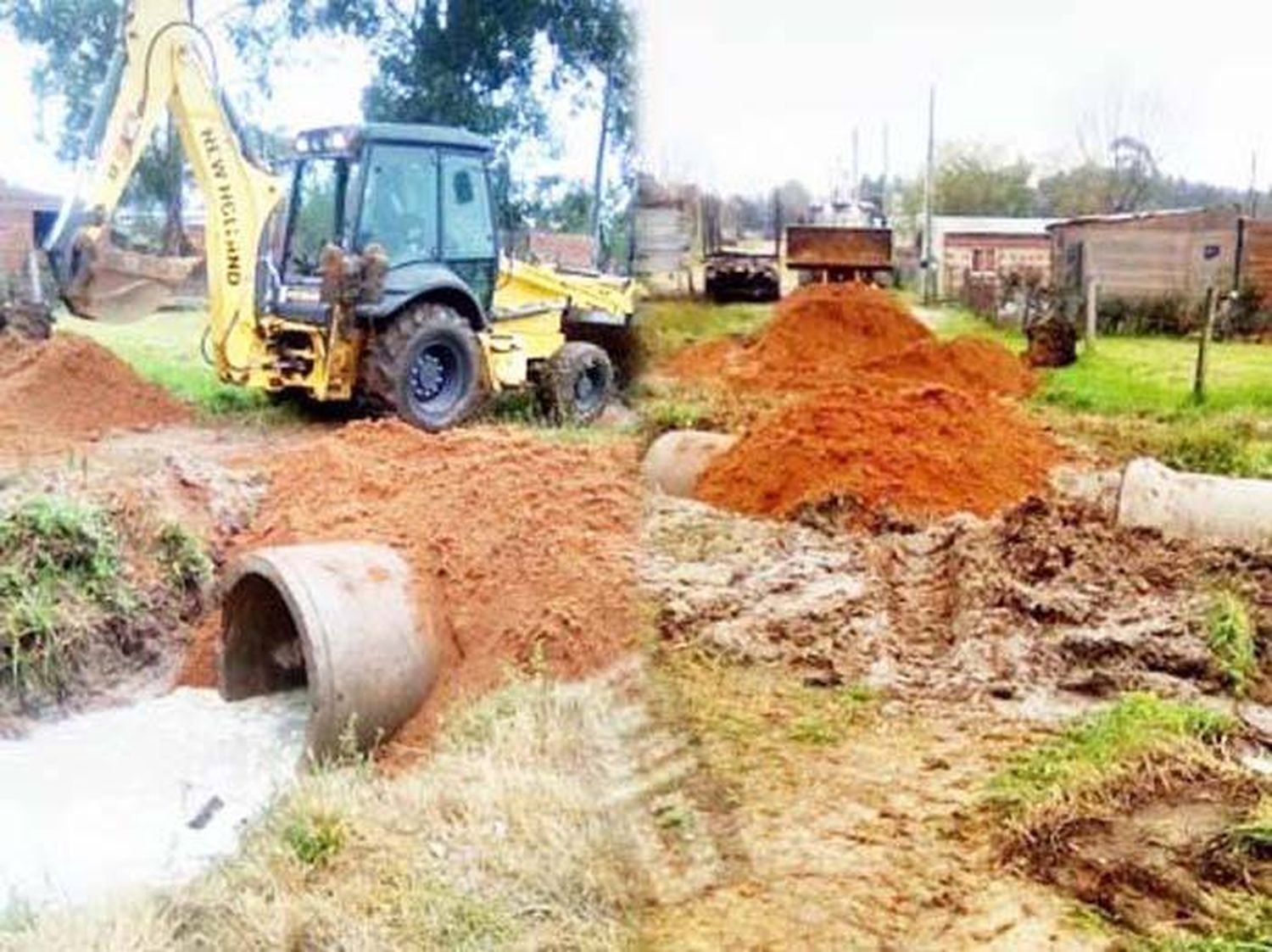 Comenzó el entubado de desagües en el barrio San Cayetano, de Calabacilla