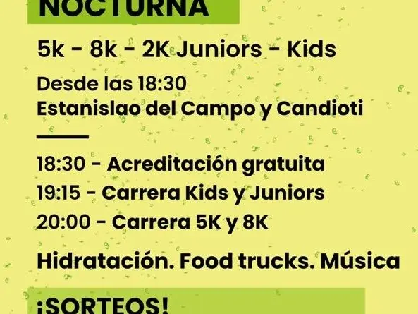 La carrera Recreativa nocturna del  «Verano Juntos» : sábado desde las 19.