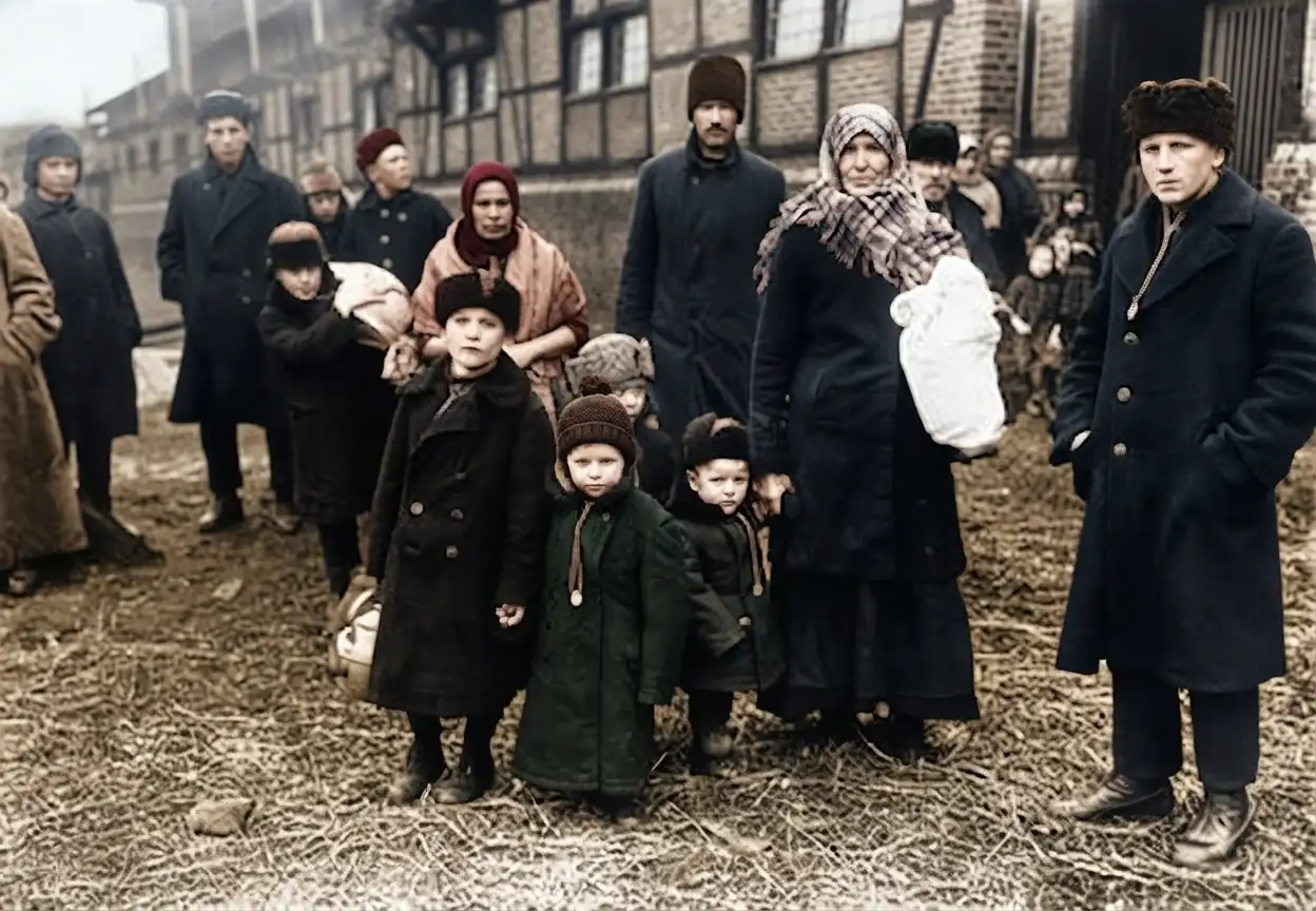 La deportación de los alemanes del Volga de la Unión Soviética en 1941. (Foto restaurada).