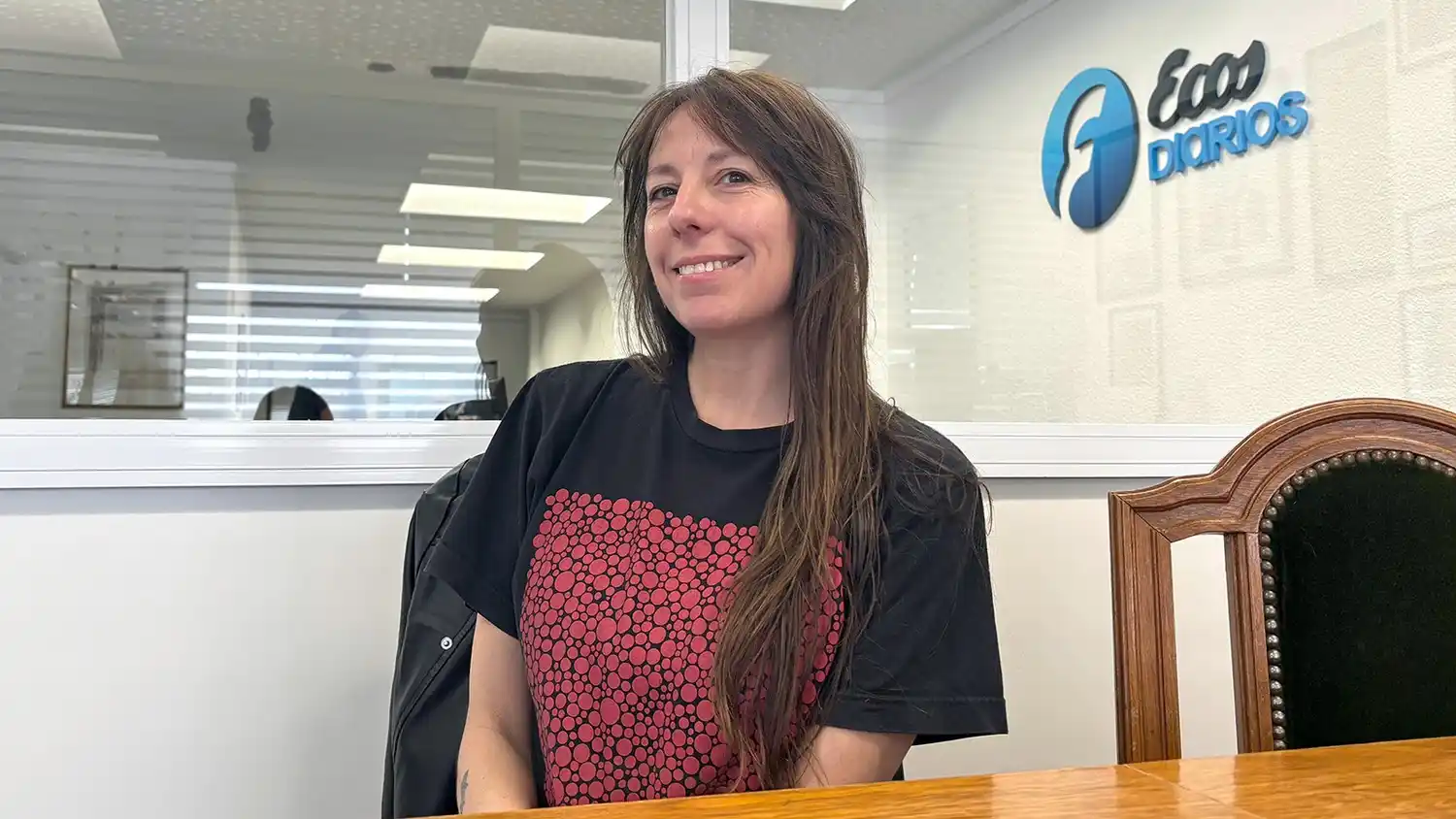 María Alicia Guzmán Cendak. En las instalaciones de Ecos Diarios