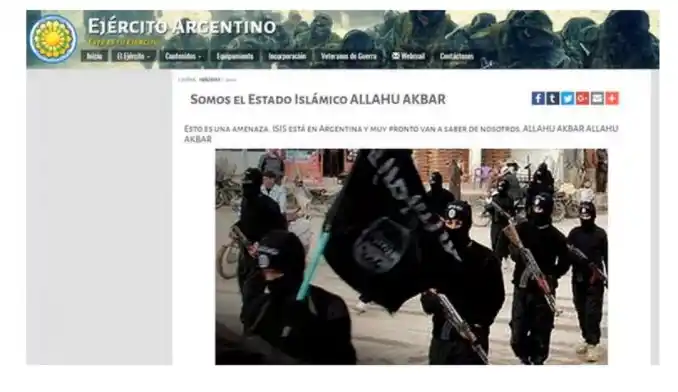Hackearon la web del Ejército y dejaron una amenaza del ISIS