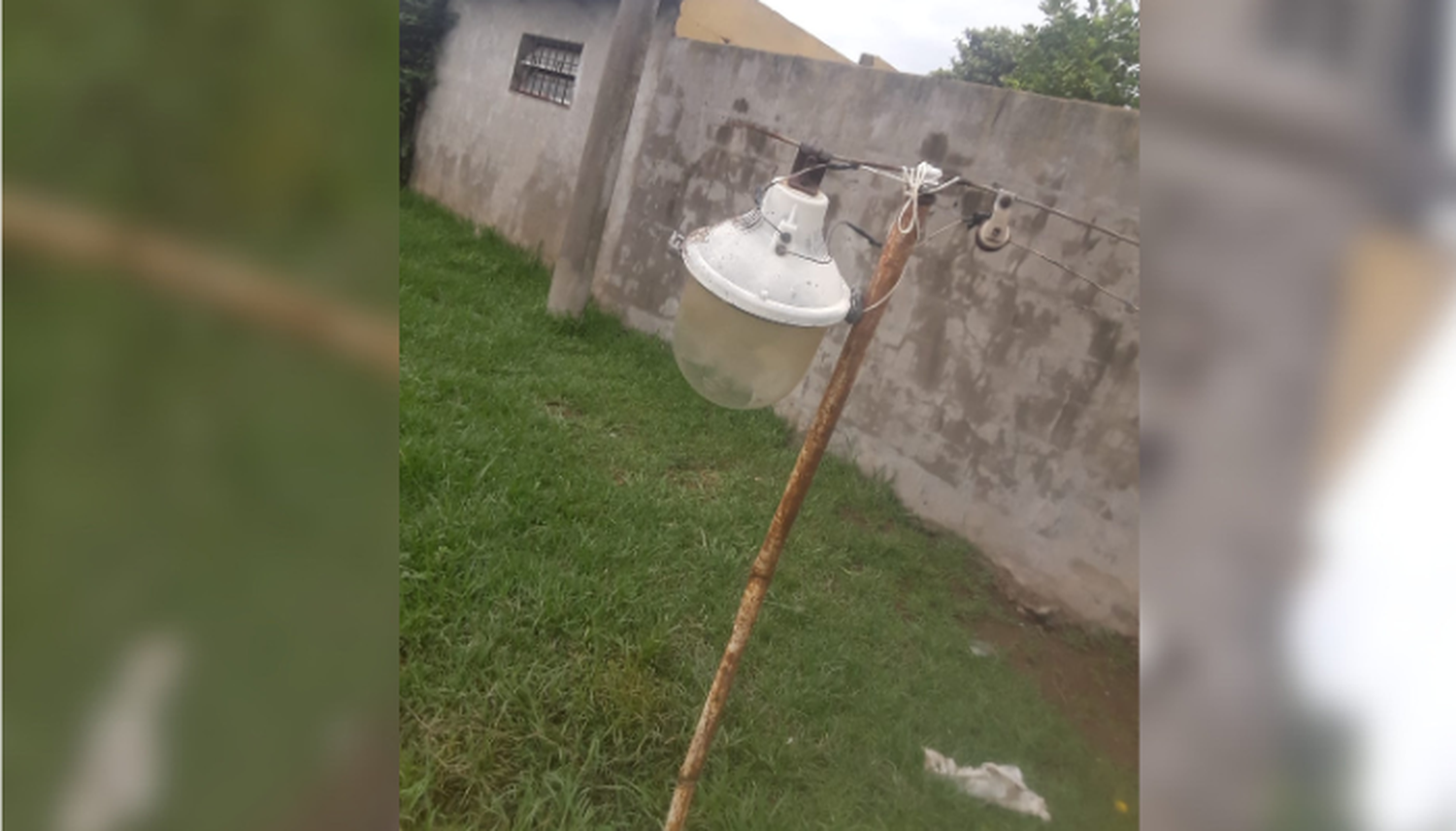 Secuelas de la tormenta: cayó un foco con electricidad