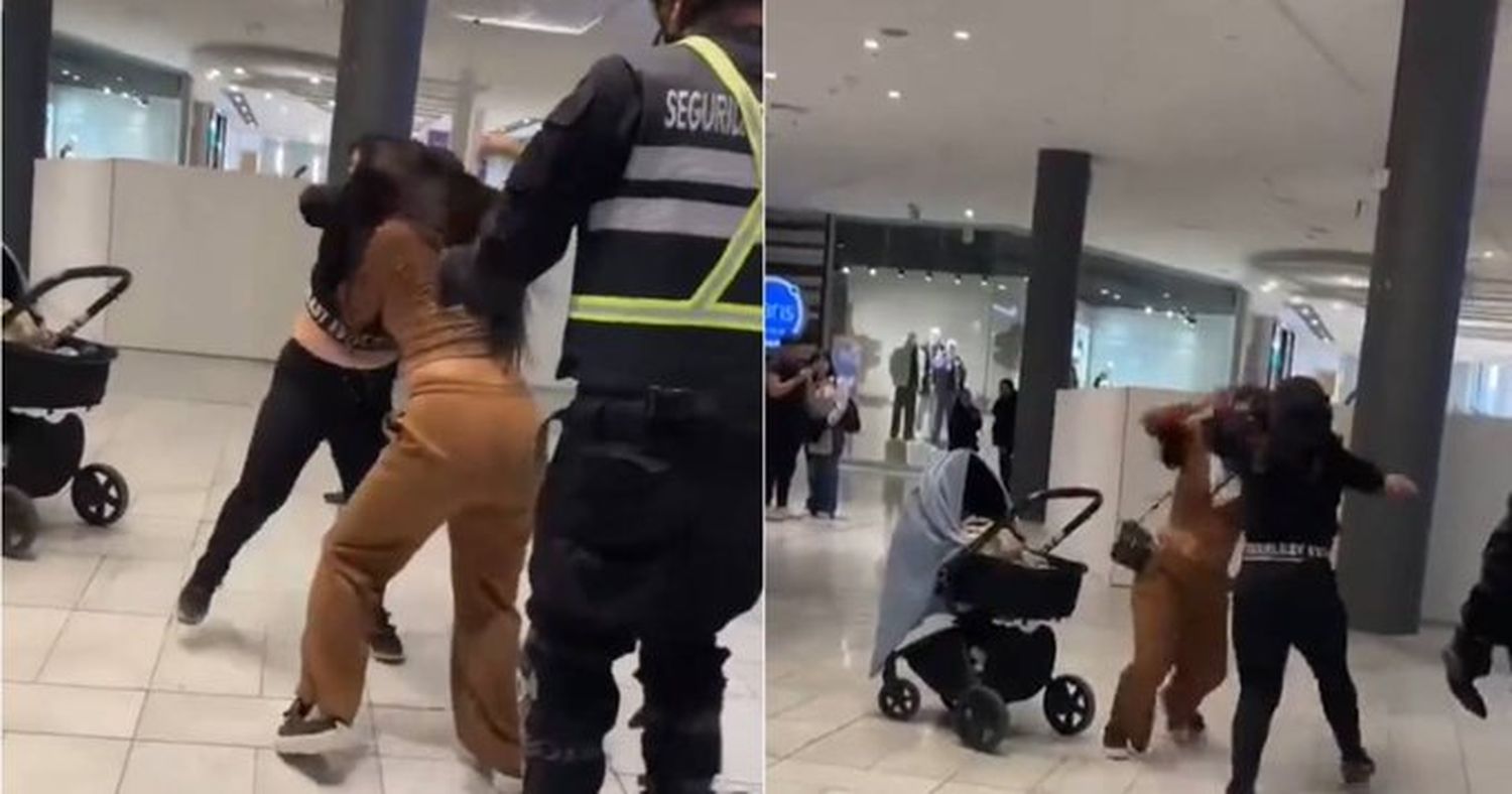 Dos mujeres protagonizaron una violenta pelea en un shopping de Chile: una de ellas llevaba su bebé en brazos