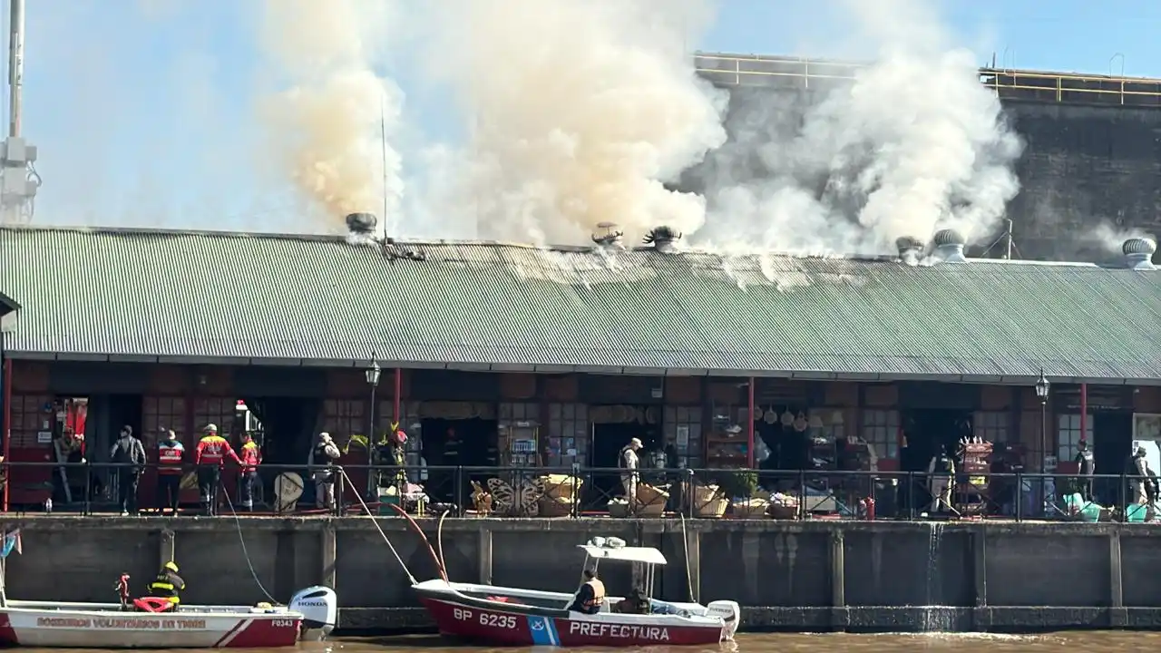 Tigre: un incendio en el Puerto de Frutos afectó dos locales comerciales