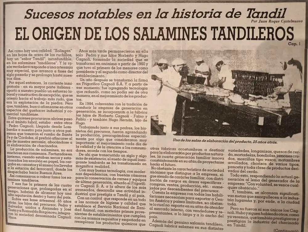 El origen de los salamines tandileros - Cap. 1.
