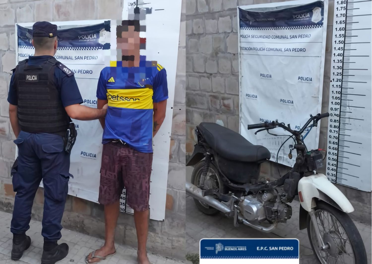 El conductor de la moto fue trasladado a Comisaría local.