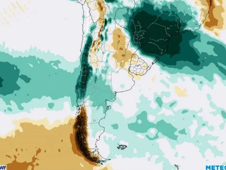 Anomalía de precipitaciones para octubre según modelo de referencia ECMWF