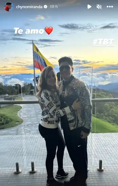 Chyno y su pareja, Astrid Falcón. Foto Instagram