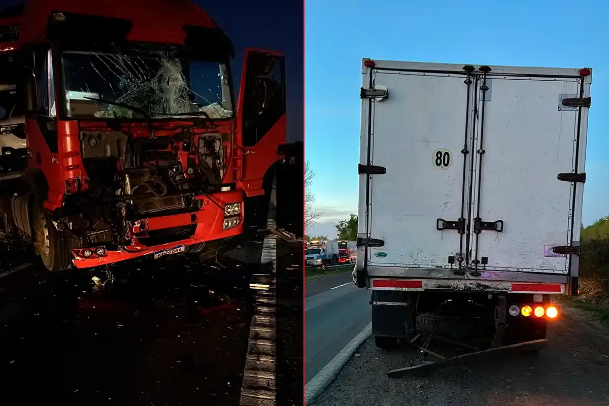 Chocaron dos camiones sobre ruta 12, en el sur entrerriano