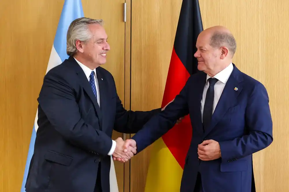 Alberto Fernández y el canciller Olaf Scholz.