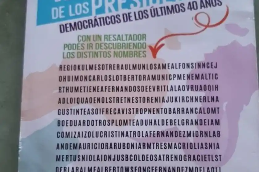 Polémica por material pedagógico entregado por el Concejo que contenía un insulto a Cristina Kirchner