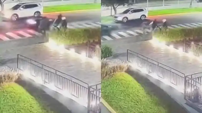 Video: un vigilador en cuatriciclo atropelló a un joven en Unicenter y lo dejó grave tras un presunto intento de robo