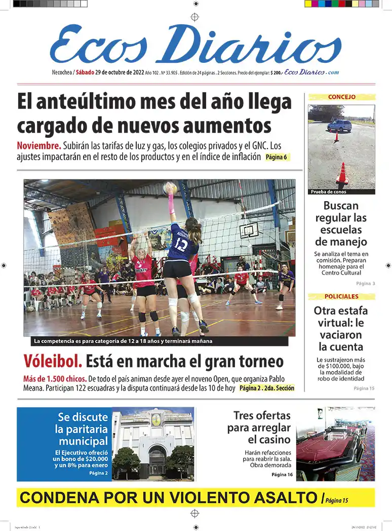 Tapa del 29 de octubre de 2022