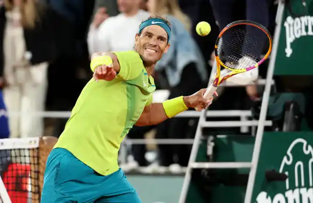 Nadal festeja su triunfo en los cuartos de final.