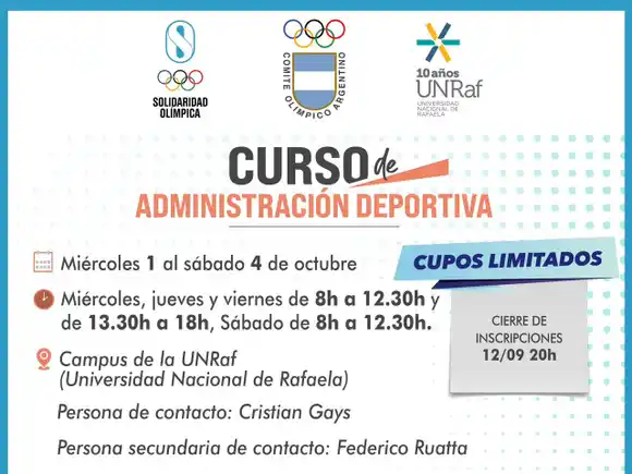 Capacitación en gestión deportiva: una oportunidad clave para potenciar el deporte en Rafaela