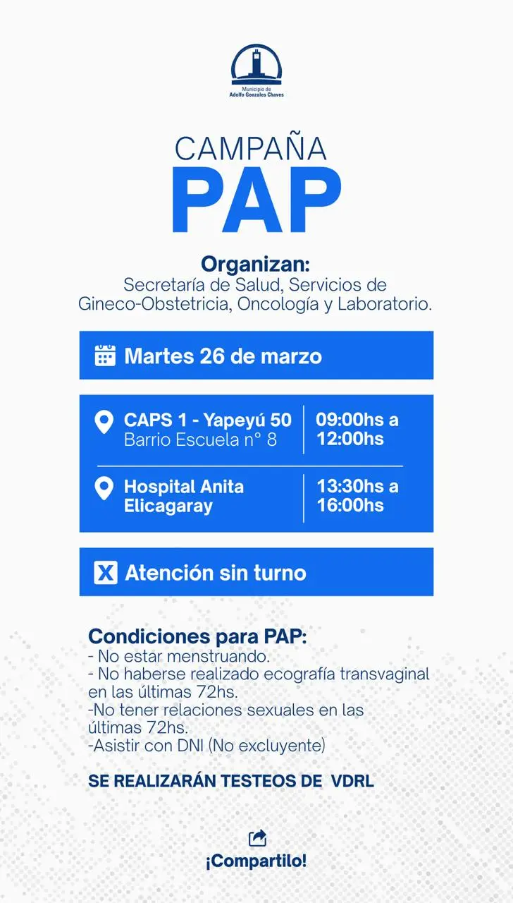 Chaves: Comienza la jornada por el Día Mundial de la Prevención del Cáncer de Cuello Uterino