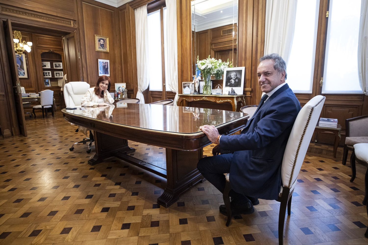 Cristina recibió a Scioli, el más herido de todo el proceso interno del oficialismo