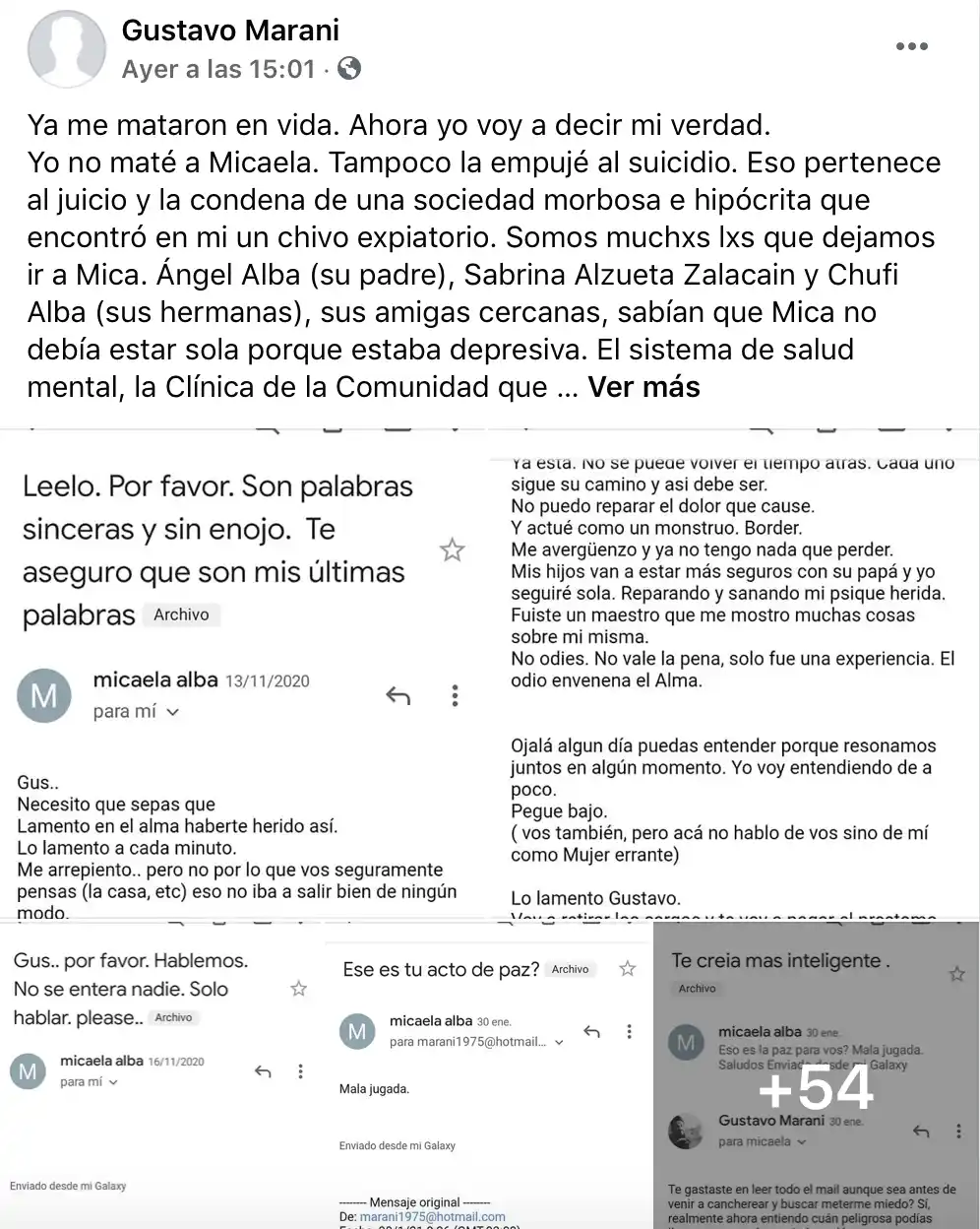 “Ya me mataron en vida. Ahora yo voy a decir mi verdad”, el mensaje de Marani