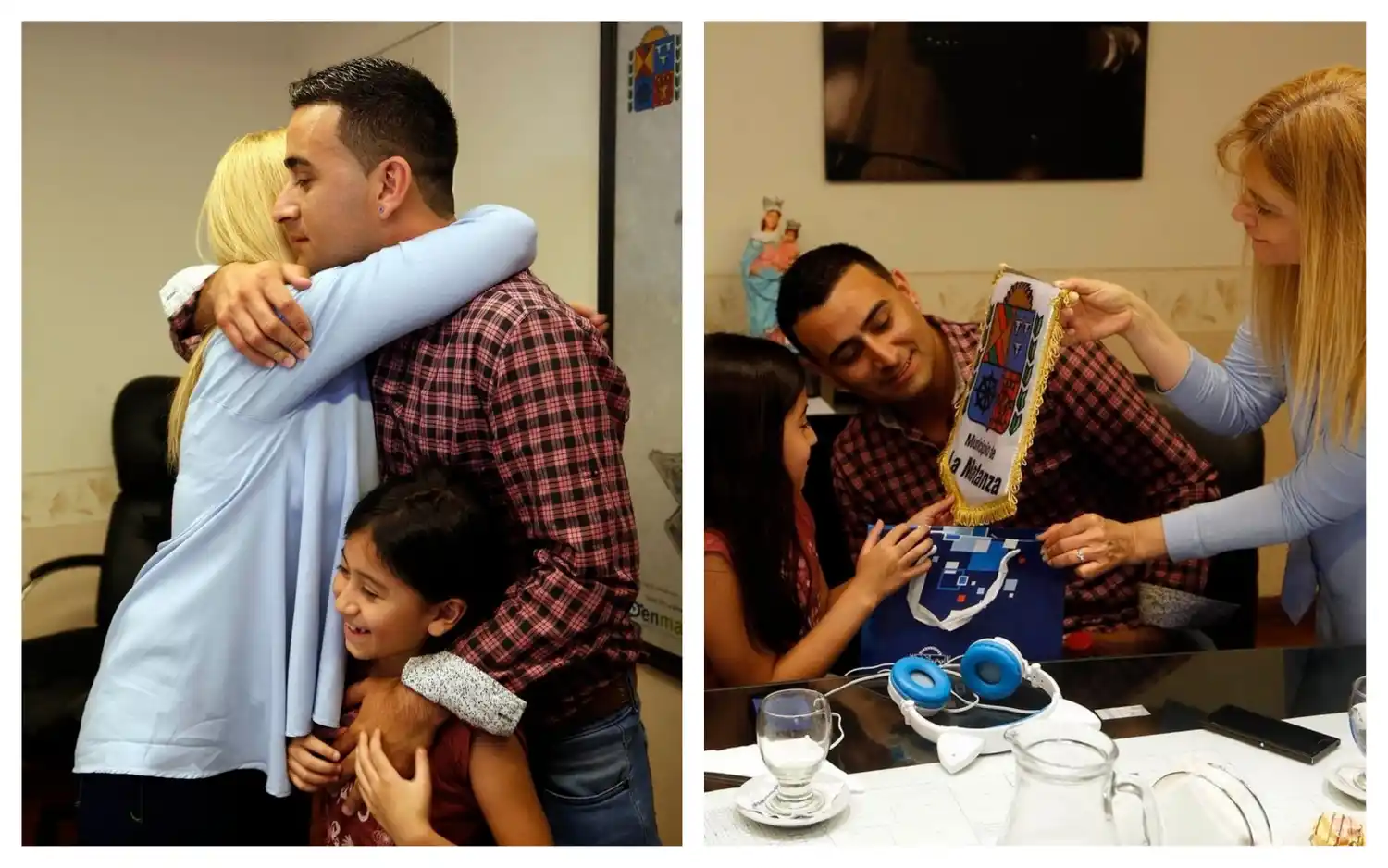 Magario recibió al chofer de González Catán que le salvó la vida a un pasajero en Vicente López