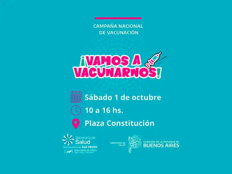 Este sábado comienza la Campaña Nacional de Vacunación en Plaza Constitución