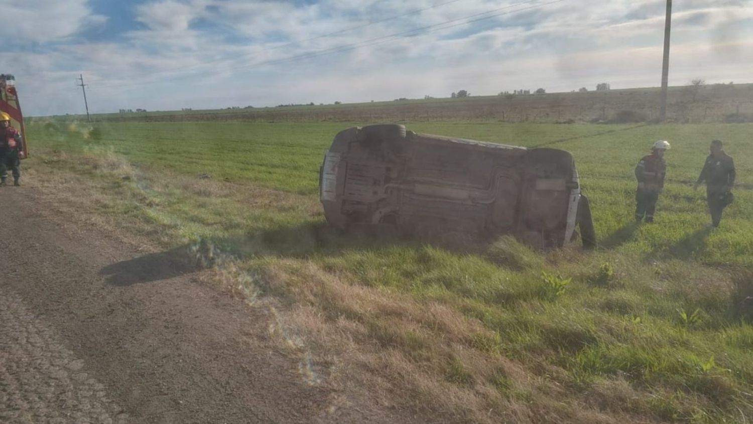 Un gualeguaychuense volcó tras frenadas bruscas por el mal estado de la Ruta Provincial 20