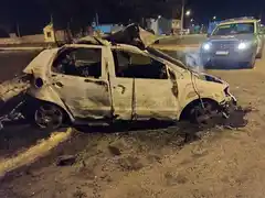 Un auto fue consumido por las llamas en La Movediza