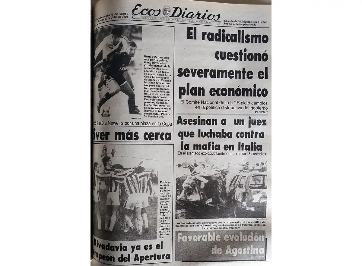 Lunes 20 de Julio de 1992