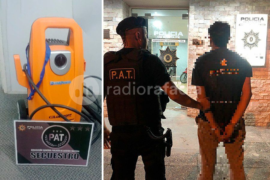 Lo vieron “andando” con una hidrolavadora: era robada, intentó huir, pero no llegó lejos
